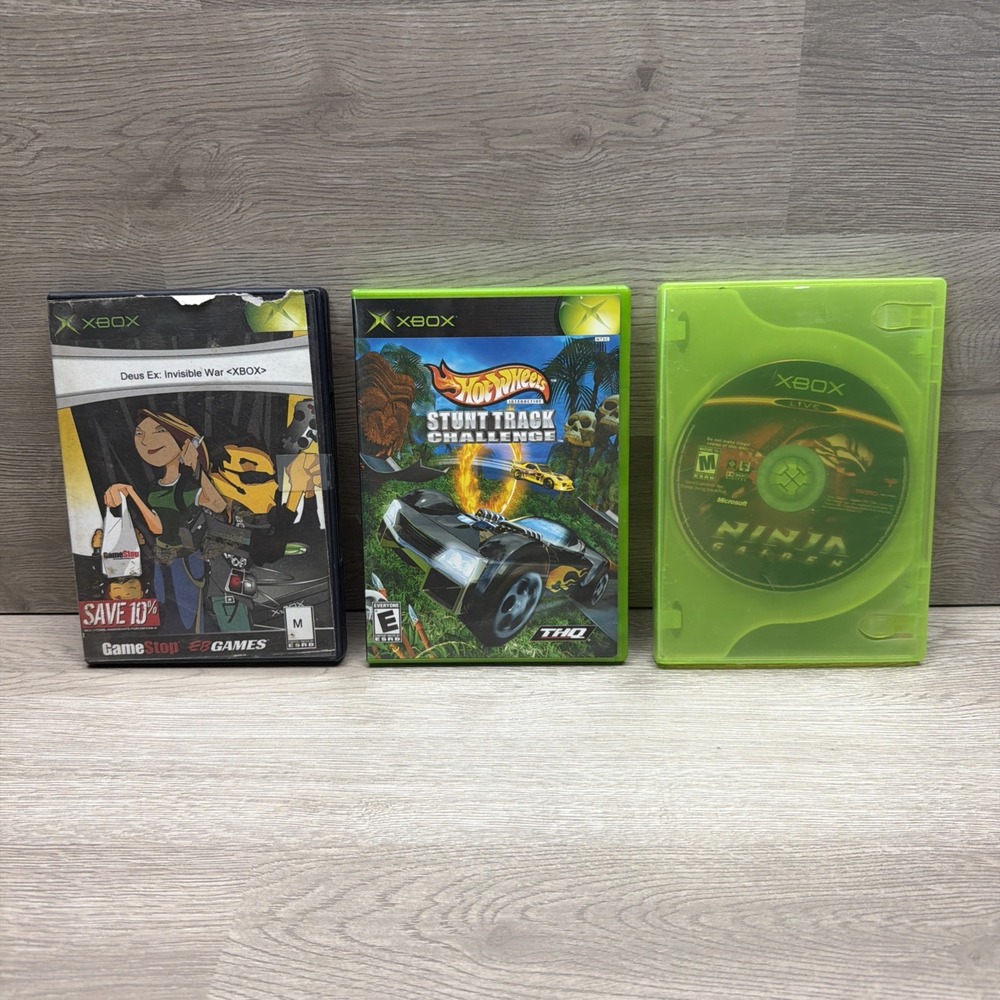 Xbox Game Lot Of 3: Hotwheels Stunt Track Challenge, Invisible War, Ninja Gaiden